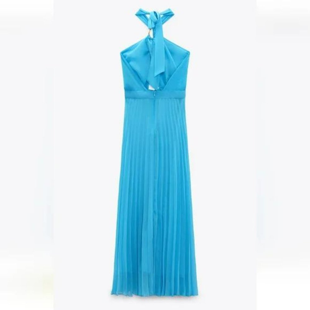 ZARA PLEATED SLIP DRESS - Picture 6 of 10